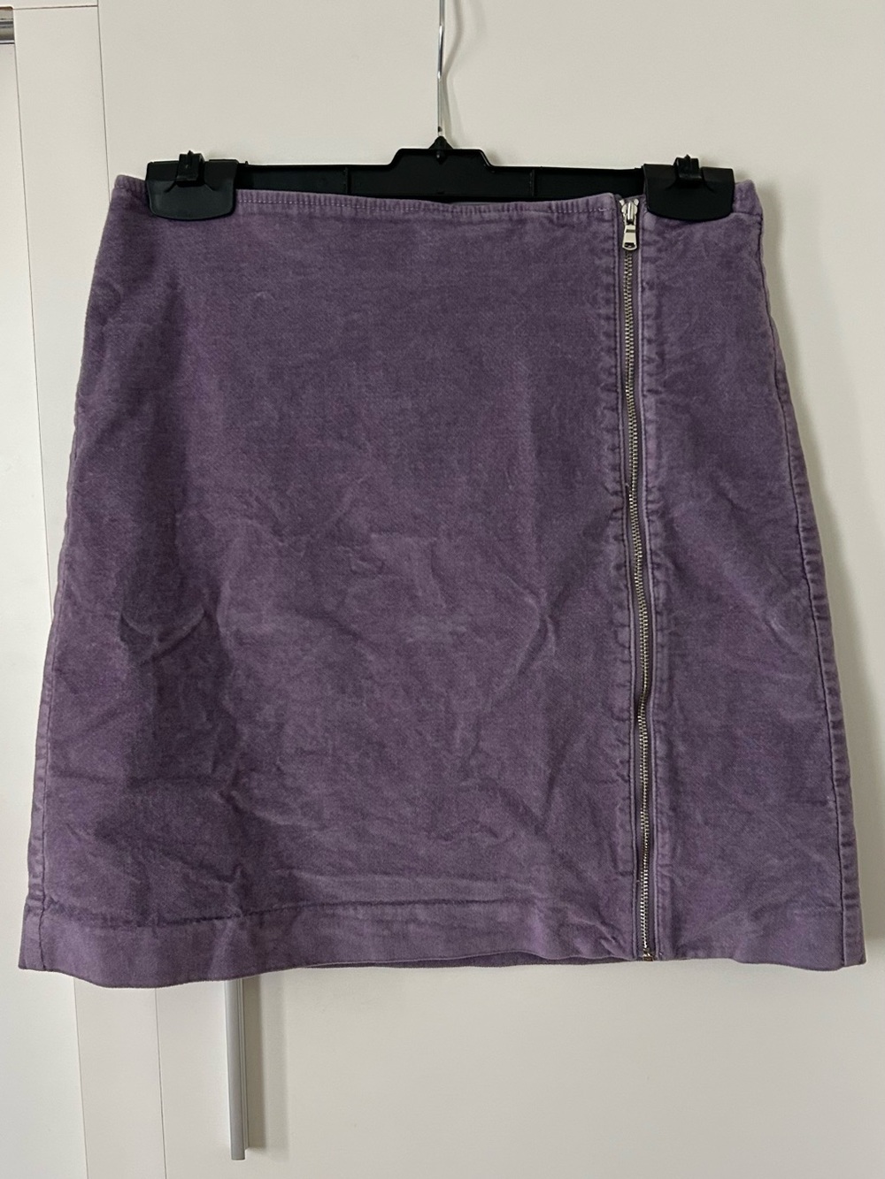 LOFT Lavender Corduroy Zip-Front Mini Skirt
